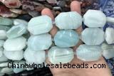 CNG7872 22*30mm - 28*35mm faceted freeform amazonite beads