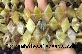 CNG7876 13*20mm - 15*25mm faceted freeform yellow opal beads