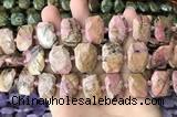 CNG7888 13*18mm - 15*25mm faceted freeform rhodonite beads