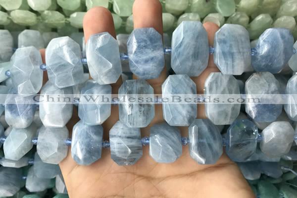 CNG7904 13*18mm - 15*25mm faceted freeform aquamarine beads
