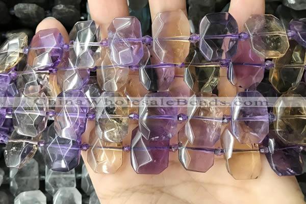 CNG7919 15.5 inches 13*18mm - 15*25mm faceted freeform ametrine beads