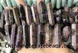 CNG7928 15.5 inches 10*25mm - 12*45mm faceted nuggets charoite beads