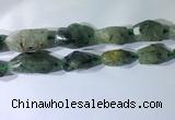 CNG7954 15.5 inches 15*25mm - 20*40mm nuggets green rutilated quartz beads