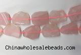 CNG7971 25*30mm - 35*45mm freeform rose quartz slab beads