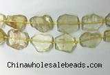 CNG7973 25*30mm - 35*45mm freeform lemon quartz slab beads