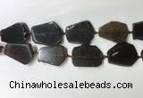 CNG7977 25*30mm - 35*45mm freeform smoky quartz slab beads