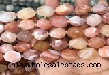 CNG7994 12*16mm - 13*18mm faceted nuggets pink Botswana agate beads