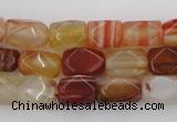 CNG800 15.5 inches 8*12mm faceted nuggets agate gemstone beads