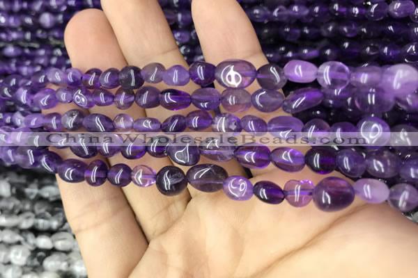 CNG8004 15.5 inches 6*8mm nuggets amethyst beads wholesale