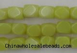 CNG805 15.5 inches 8*12mm faceted nuggets lemon jade beads