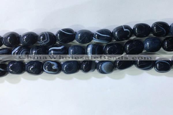 CNG8144 15.5 inches 8*12mm nuggets striped agate beads wholesale