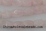 CNG815 15.5 inches 8*12mm faceted nuggets rose quartz beads