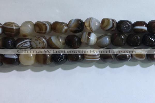 CNG8196 15.5 inches 10*14mm nuggets striped agate beads wholesale