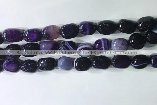 CNG8227 15.5 inches 12*16mm nuggets striped agate beads wholesale