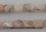 CNG824 15.5 inches 9*12mm faceted nuggets pink opal gemstone beads