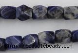 CNG825 15.5 inches 9*12mm faceted nuggets sodalite gemstone beads