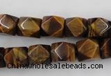 CNG826 15.5 inches 9*12mm faceted nuggets yellow tiger eye beads