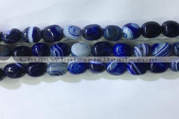 CNG8270 15.5 inches 13*18mm nuggets striped agate beads wholesale