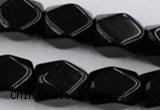 CNG836 15.5 inches 13*18mm faceted nuggets black obsidian beads