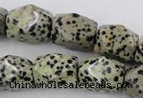 CNG841 15.5 inches 13*18mm faceted nuggets dalmatian jasper beads