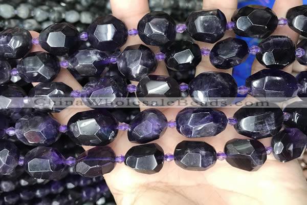 CNG8519 15.5 inches 12*16mm - 15*20mm faceted nuggets amethyst beads