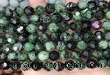 CNG8529 15.5 inches 9*10mm faceted nuggets ruby zoisite beads
