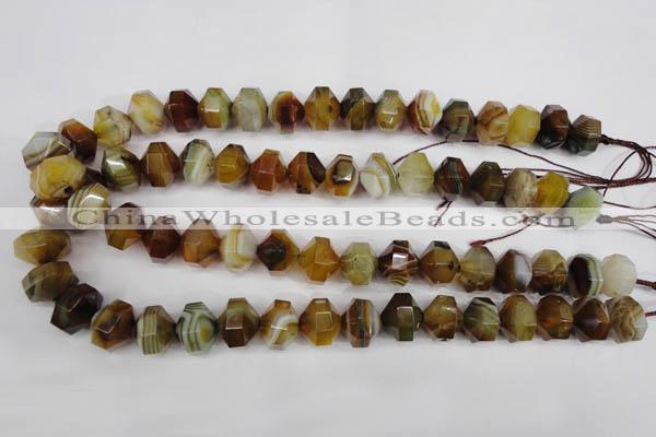 CNG854 15.5 inches 12*15mm faceted nuggets agate gemstone beads