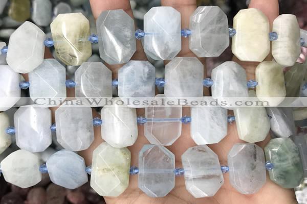 CNG8550 15.5 inches 13*18mm - 15*25mm faceted freeform aquamarine beads