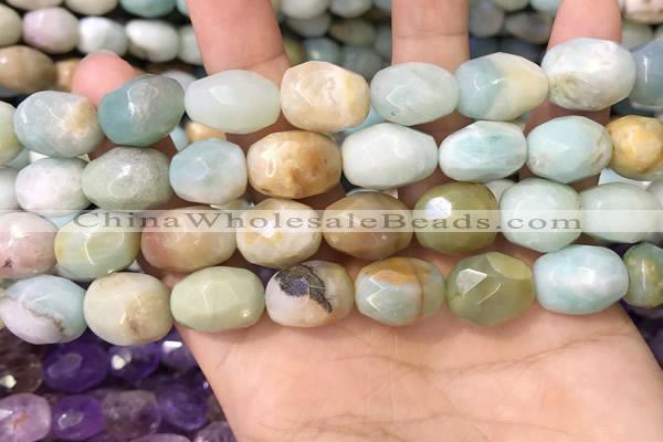 CNG8569 12*16mm - 15*20mm faceted nuggets amazonite beads