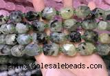 CNG8582 13*18mm - 15*20mm faceted nuggets green rutilated quartz  beads