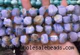 CNG8599 12*16mm - 13*18mm faceted nuggets blue lace agate beads