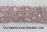 CNG8611 10*13mm - 12*16mm faceted freeform rose quartz beads