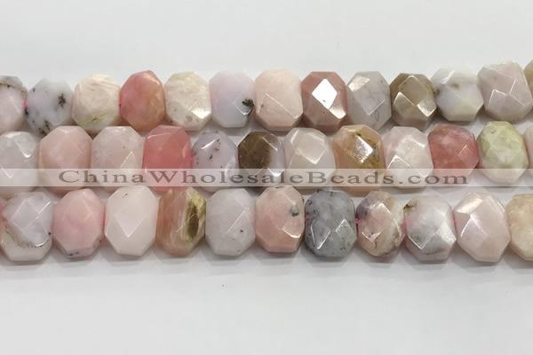 CNG8614 10*13mm - 12*16mm faceted freeform natural pink opal beads