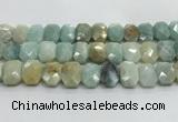 CNG8618 10*13mm - 12*16mm faceted freeform amazonite beads