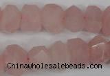 CNG863 15.5 inches 10*14mm faceted nuggets rose quartz beads