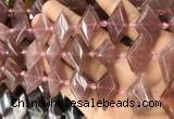 CNG8636 13*20mm - 15*25mm faceted freeform strawberry quartz beads