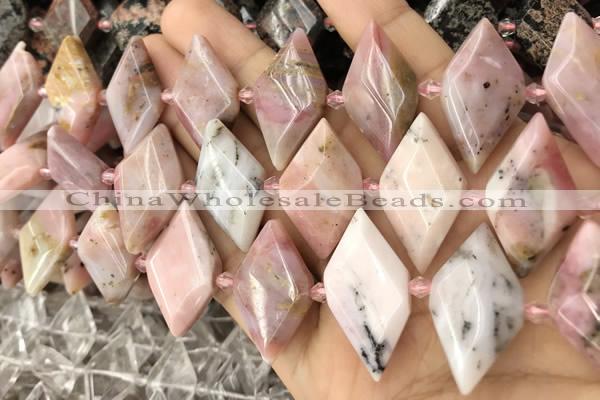 CNG8639 13*20mm - 15*25mm faceted freeform natural pink opal beads