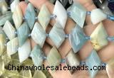 CNG8644 13*20mm - 15*25mm faceted freeform amazonite beads
