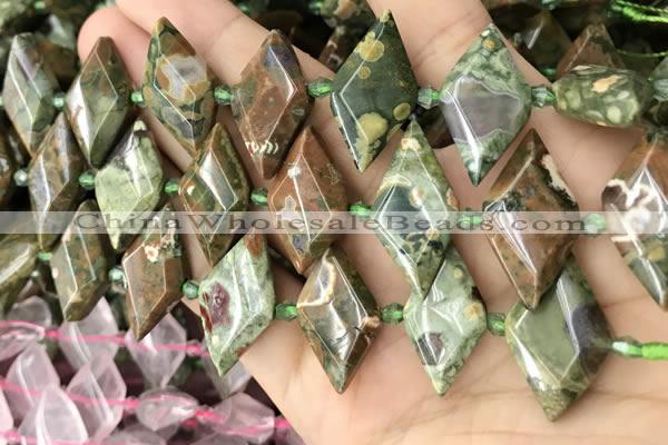 CNG8647 13*20mm - 15*25mm faceted freeform rhyolite beads