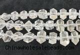 CNG8670 12*20mm - 20*33mm faceted nuggets white crystal beads