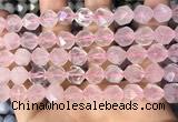 CNG8692 15.5 inches 10mm faceted nuggets rose quartz beads