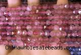 CNG8695 15.5 inches 6mm faceted nuggets strawberry quartz beads