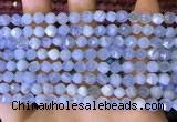 CNG8705 15.5 inches 6mm faceted nuggets blue chalcedony beads
