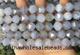 CNG8708 15.5 inches 12mm faceted nuggets blue chalcedony beads