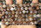 CNG8751 15.5 inches 8mm faceted nuggets moonstone beads wholesale