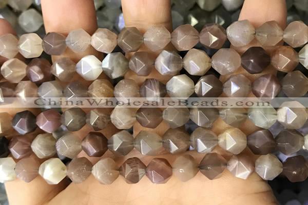 CNG8751 15.5 inches 8mm faceted nuggets moonstone beads wholesale