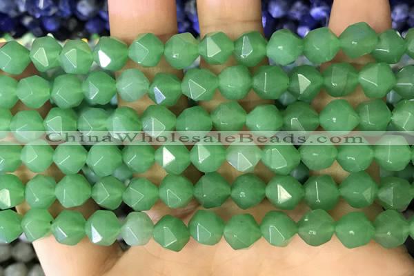 CNG8766 15.5 inches 8mm faceted nuggets green aventurine beads