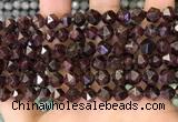 CNG8770 15.5 inches 8mm faceted nuggets garnet gemstone beads