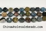 CNG8793 16*17mm - 18*19mm faceted nuggets agate  beads