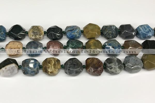 CNG8793 16*17mm - 18*19mm faceted nuggets agate  beads